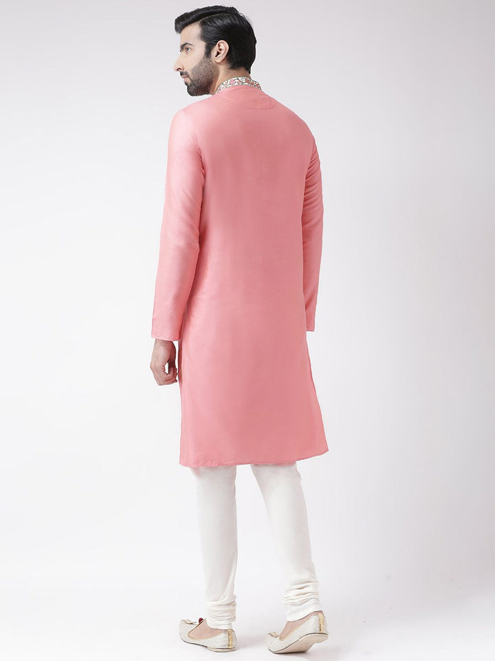 KISAH Men Solid Regular Fit Thread Work Kurta