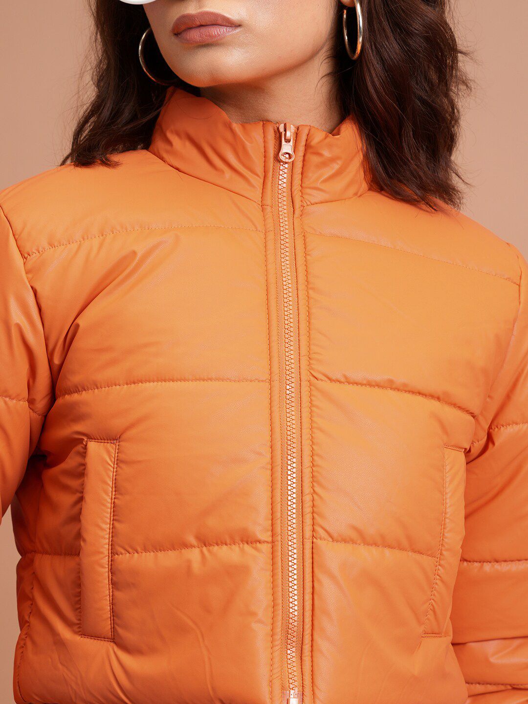 Tokyo Talkies Orange Crop Padded Jacket