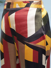 Antheaa Embellished Satin Top With Trousers