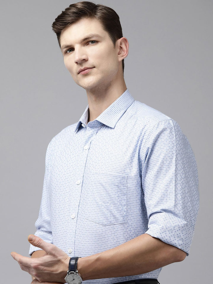 Park Avenue Men Grid Tattersall Checked Pure Cotton Formal Shirt