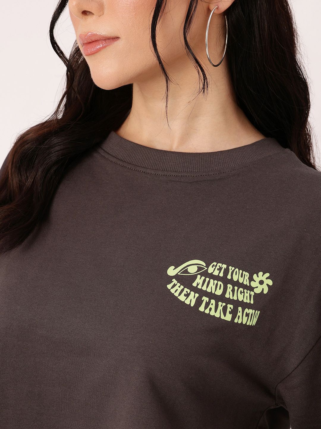 DressBerry Style Printed Cotton Terry Relaxed Fit Sweatshirts