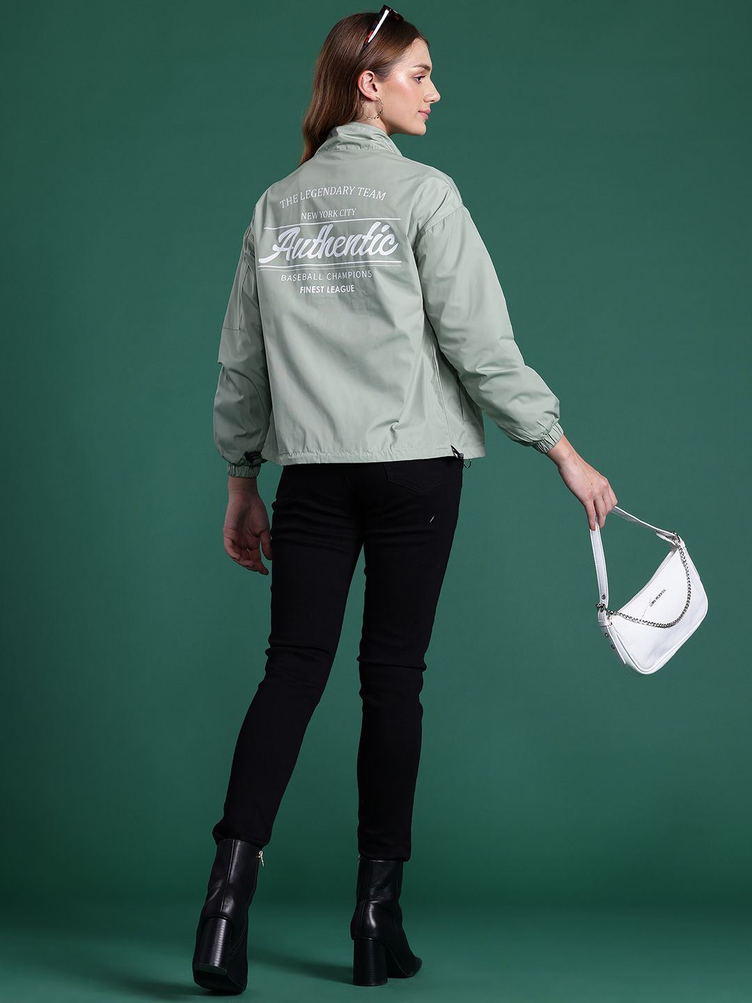DressBerry Bomber Jacket with Mock Collar