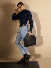 DENNISON Smart Solid Opaque Pure Cotton Satin Shirt