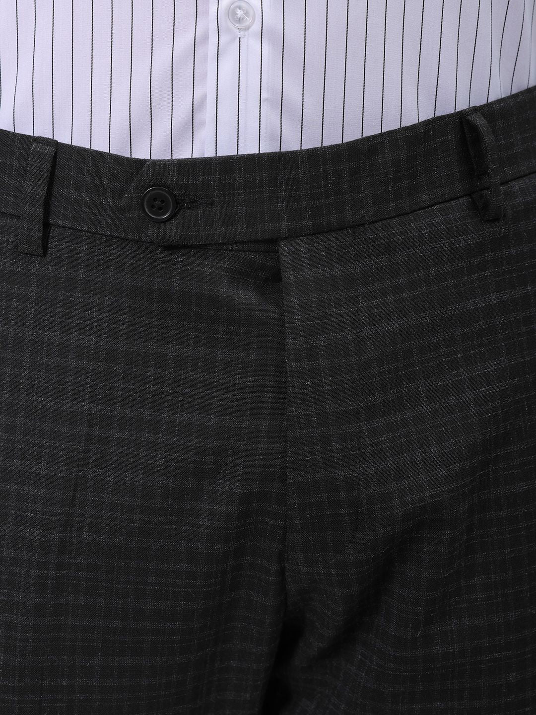 The Indian Garage Co. X Luxe Men Checked Slim Fit Formal Trousers