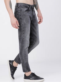 HIGHLANDER Men Grey Tapered Fit Mid-Rise Clean Look Stretchable Jeans
