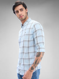 SPYKAR Men Tartan Checks Spread Collar Slim Fit Casual Shirt