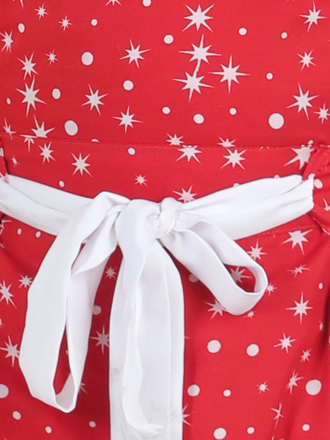 Cutiekins Girls Red & White Printed Basic Jumpsuit