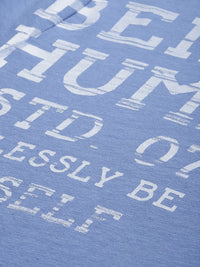 Being Human Men Blue Typography Printed Pure Cotton T-shirt