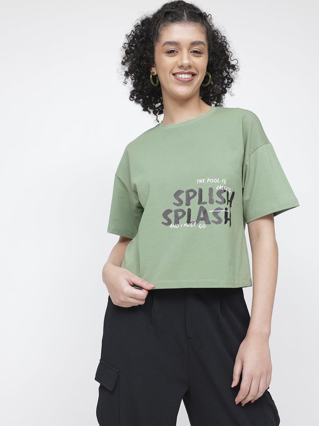 DressBerry Poolside Paradise Printed Boxy T-shirt