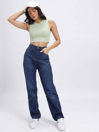 DressBerry Women Panelled Mid-Rise Regular Fit Jeans