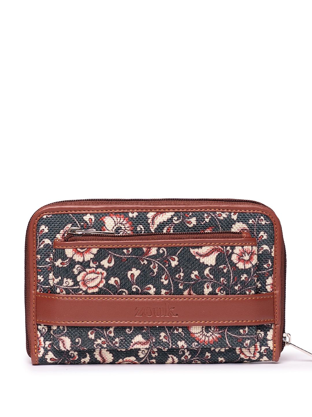 ZOUK Women Floral Printed Zip Around Wallet