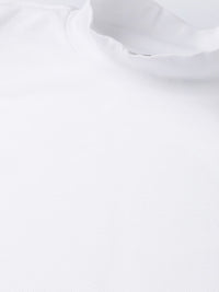 SASSAFRAS White Ribbed Cropped Top With Turtle Neck
