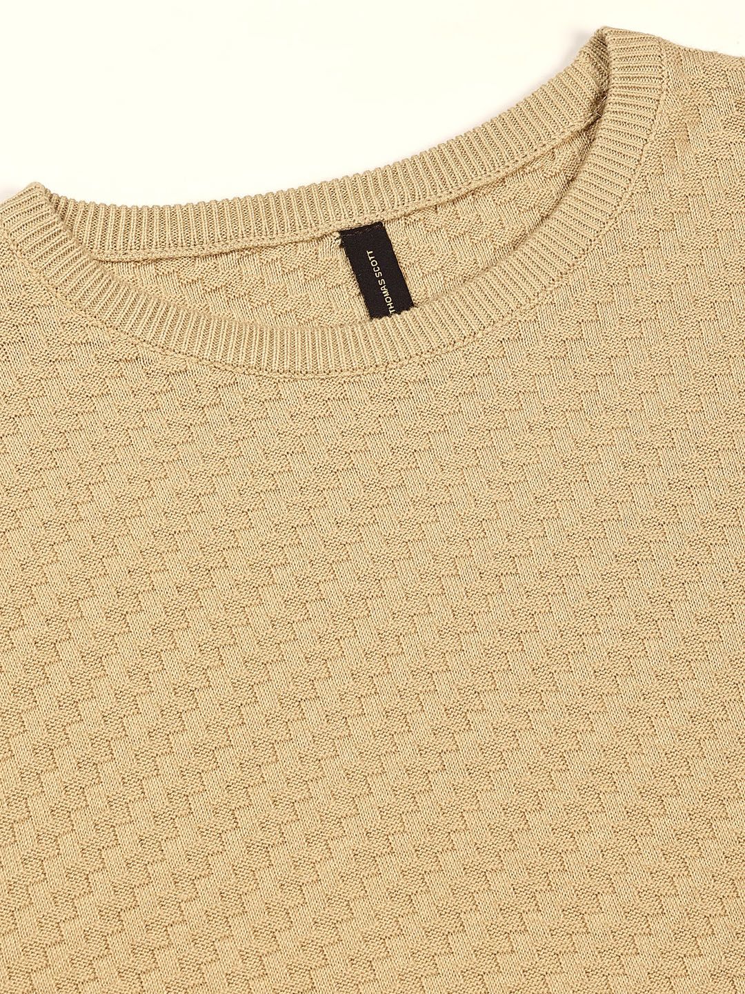 Thomas Scott Men Knit Textured Round Neck T-shirt