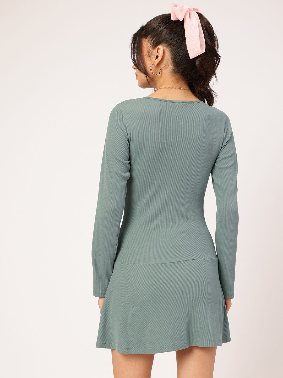 DressBerry Rib Knits Drop waist Mini Dress