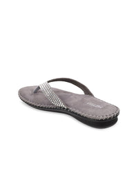 Metro Women Grey Embellished Sandals
