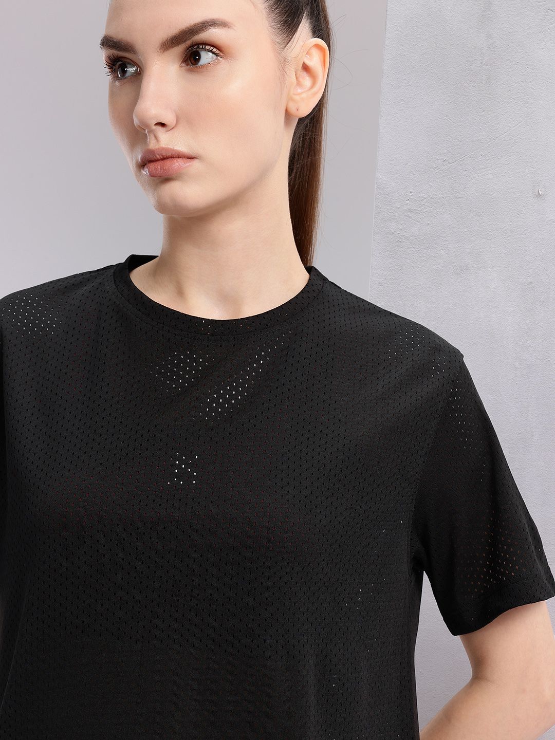 HRX by Hrithik Roshan Women Perforated Rapid-Dry Training T-shirt