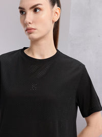 HRX by Hrithik Roshan Women Perforated Rapid-Dry Training T-shirt