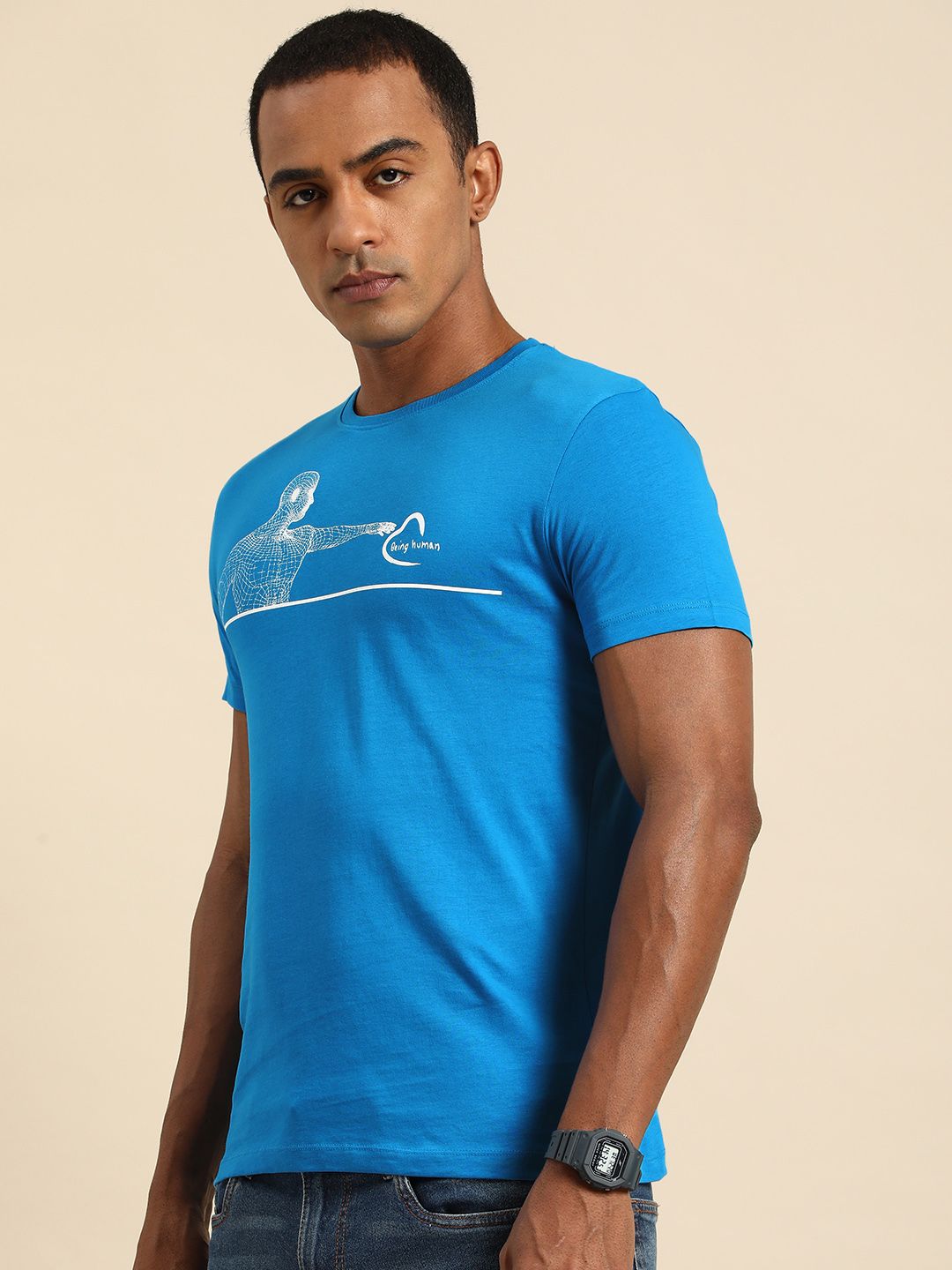 Being Human Round Neck Printed Pure Cotton T-shirt