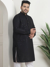 SOJANYA PLUS Embellished Sequinned Pure Cotton Kurta