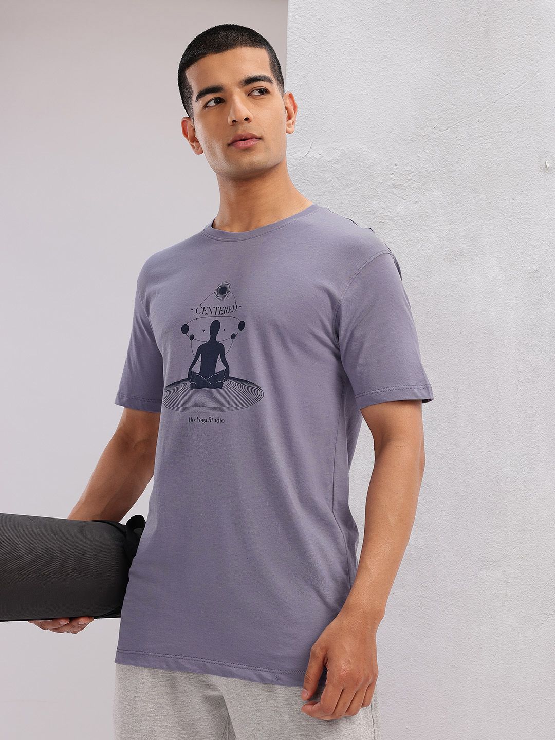 HRX by Hrithik Roshan Graphic Printed Pure Cotton Yoga T-shirt