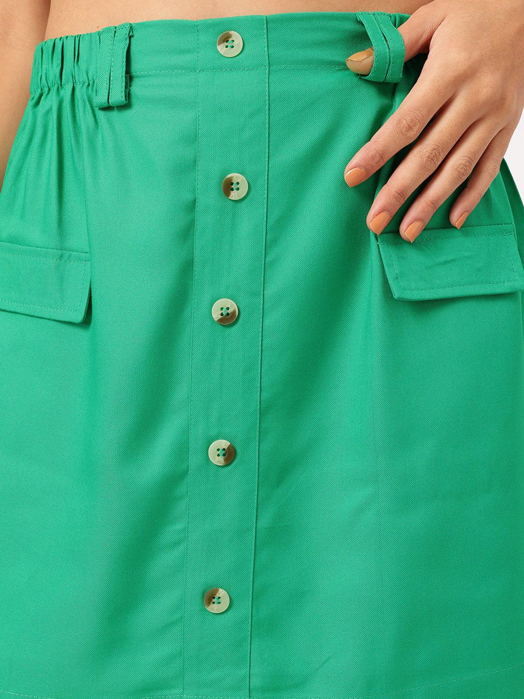 DressBerry Soft & Sleek Mock Cargo Straight Mini Skirt