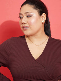 SASSAFRAS Curve Plus Size V-Neck Wrap Top