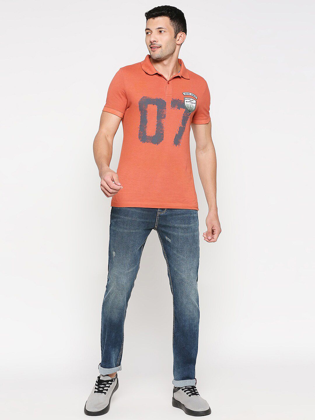 Being Human Men Slim Fit Low Distress Heavy Fade Jeans