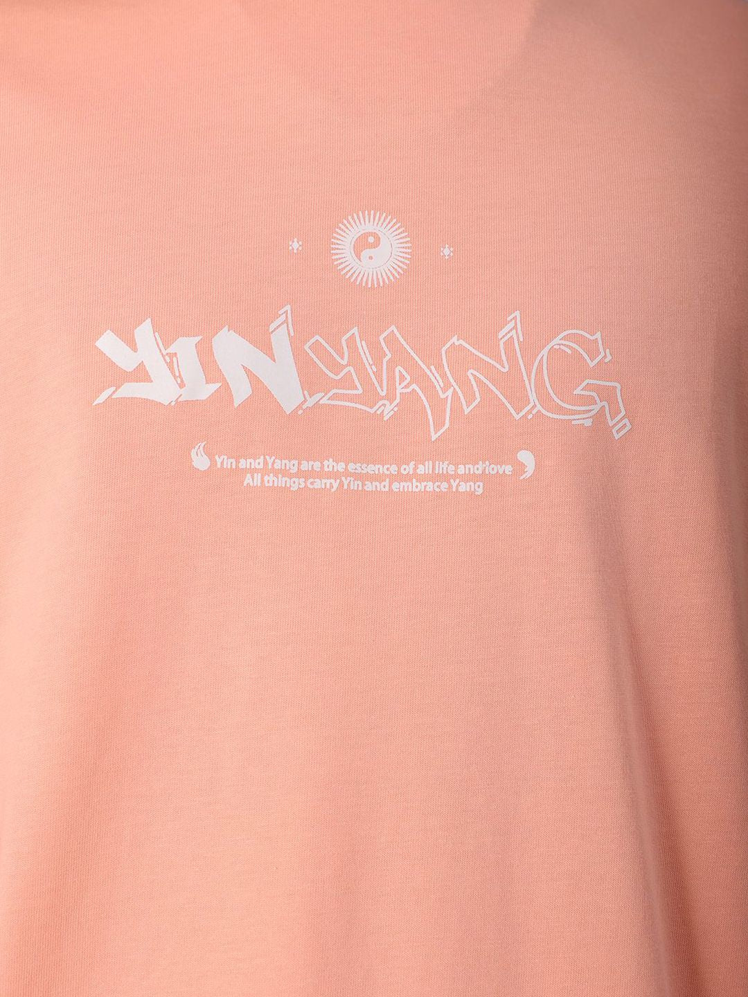 The Indian Garage Co Men Back Printed Boxy Oversized Round Neck T-shirt