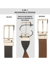 Teakwood Leathers Men Textured Leather Reversible Belt