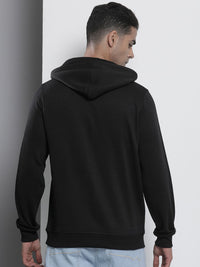 The Indian Garage Co Men Black Printed Hooded Sweatshirt