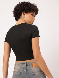 DressBerry Modern Minimalist Ribbed Crop Top