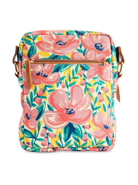 TEAL BY CHUMBAK Floral Printed Structured Canvas Sling Bag
