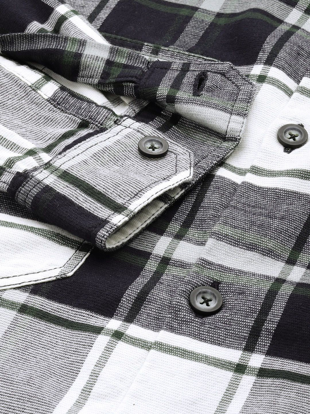 The Indian Garage Co Men Regular Fit Checkered Double Flap Casual Shirt