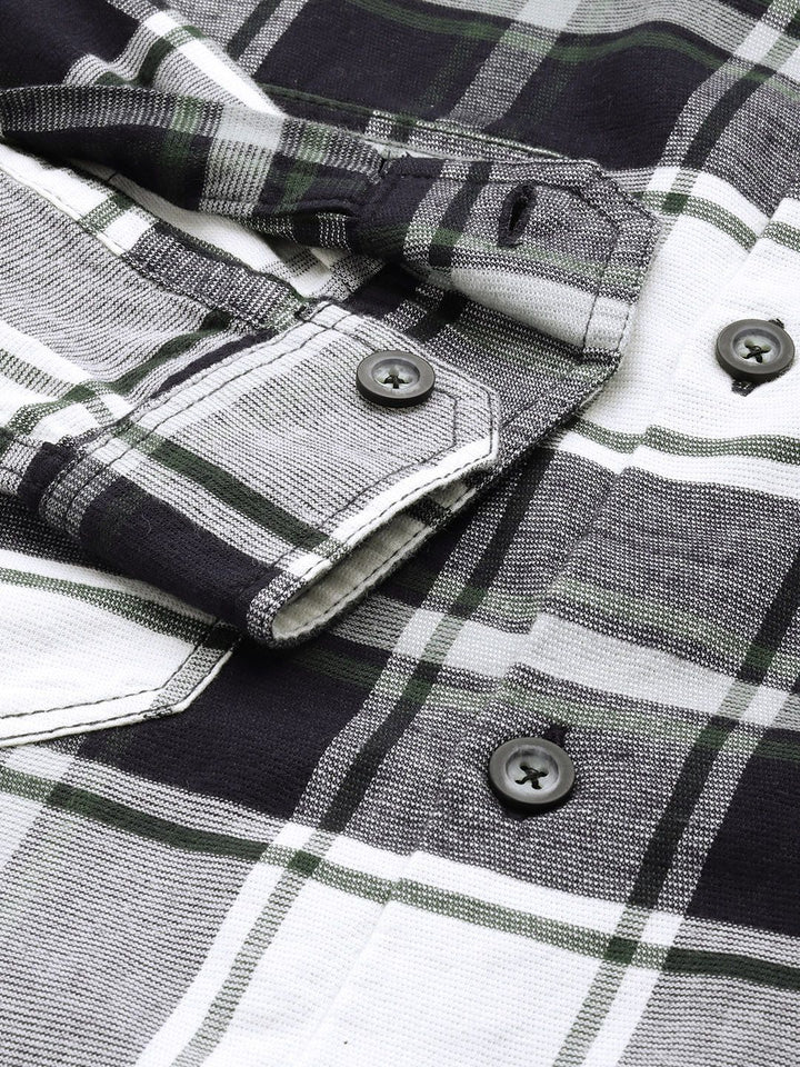 The Indian Garage Co Men Regular Fit Checkered Double Flap Casual Shirt