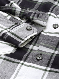 The Indian Garage Co Men Regular Fit Checkered Double Flap Casual Shirt