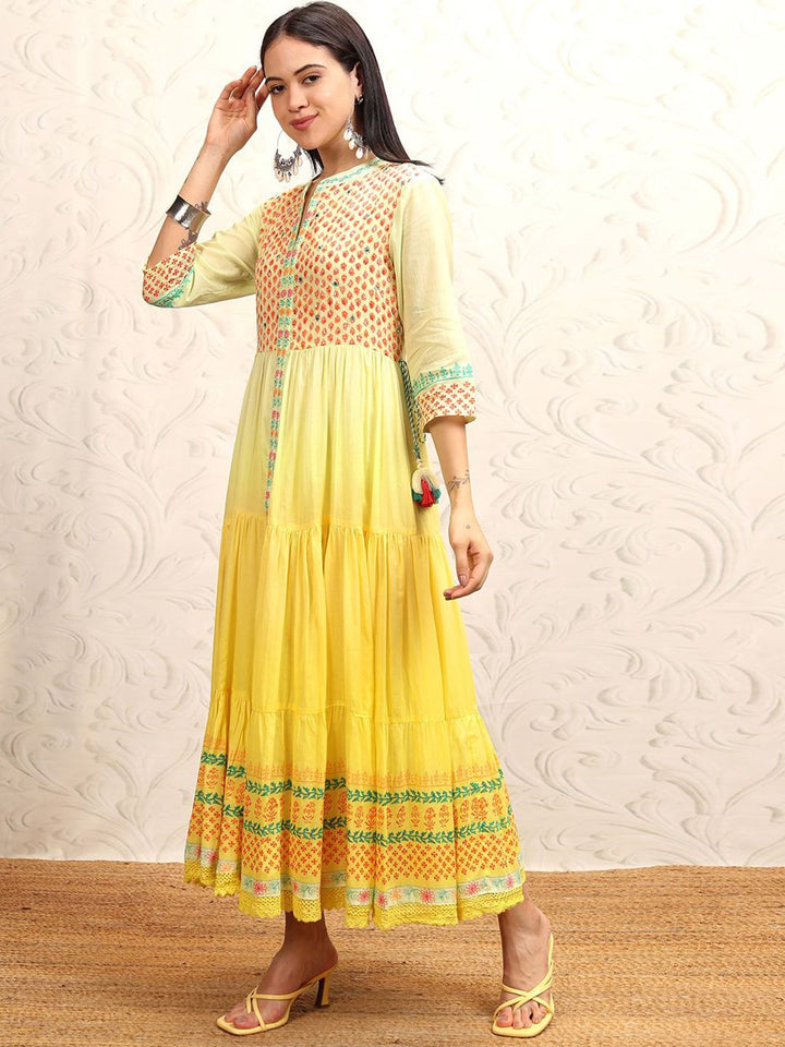 Vishudh Floral Print A-Line Dress