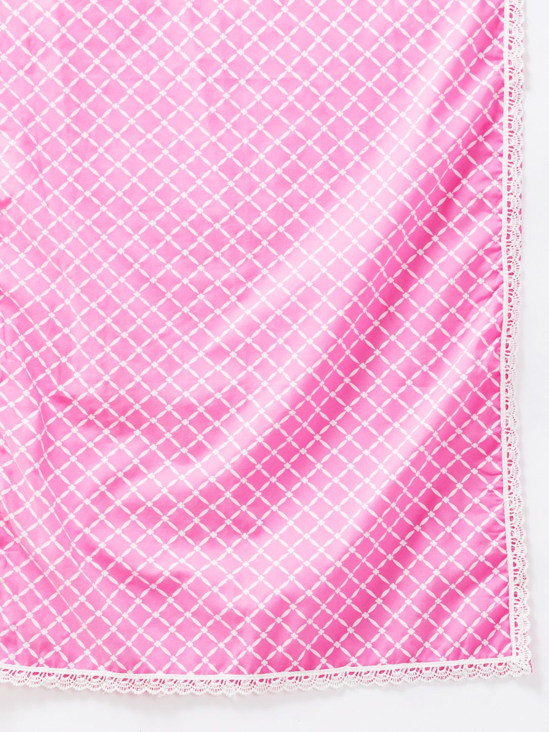 Libas Women Pink Ethnic Motifs Printed Regular Pure Cotton Kurta with Palazzos & With Dupatta