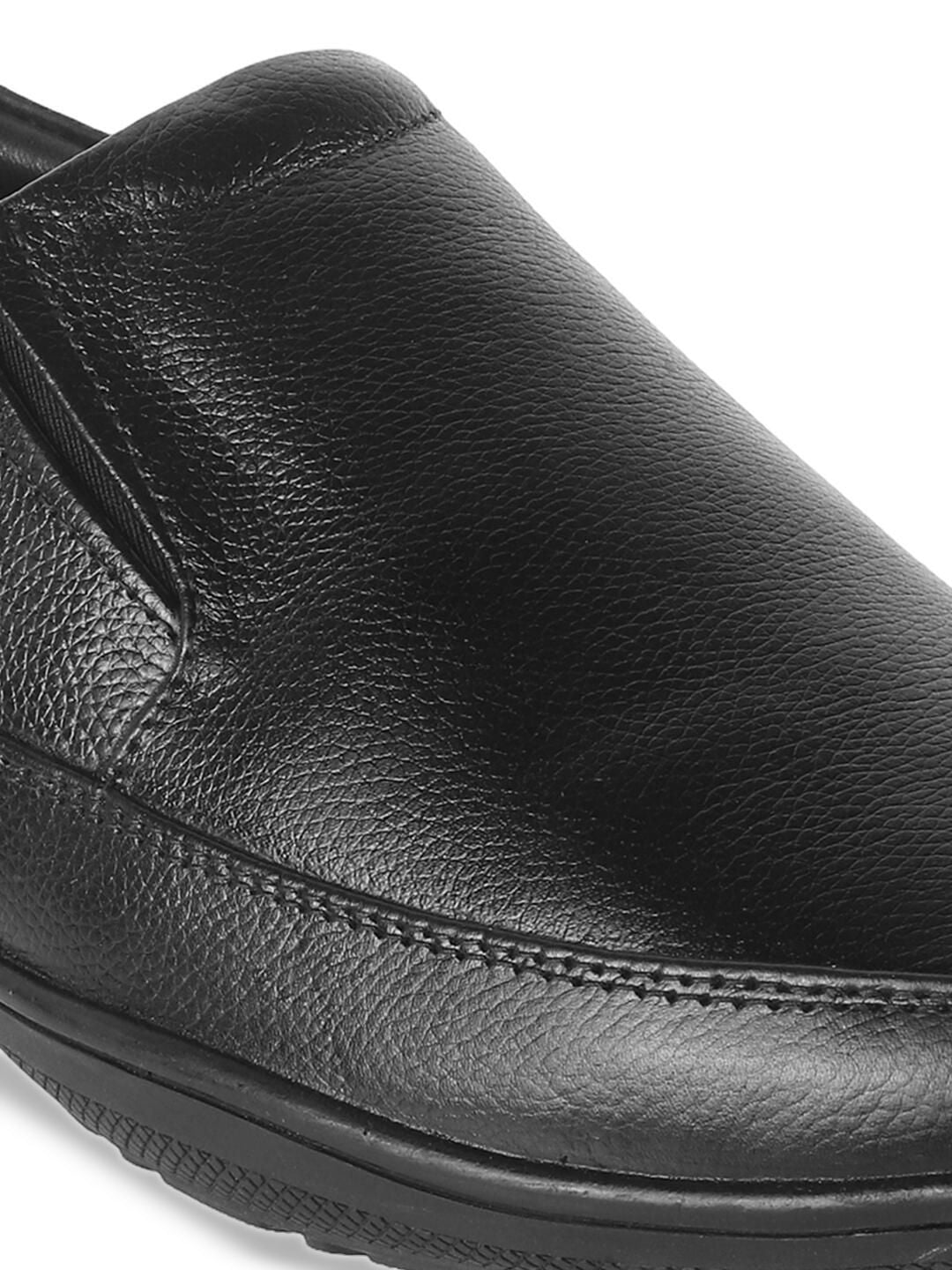 Metro Men Textured Leather Slip-On Shoes