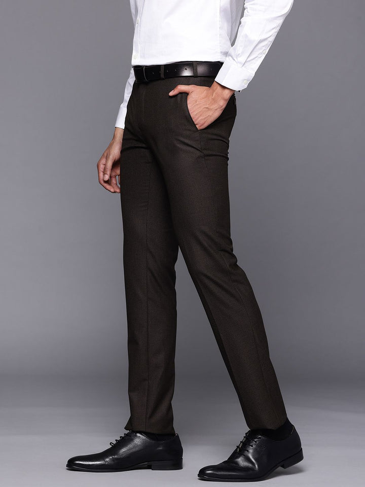 Raymond Men Textured Slim Fit Formal Trousers
