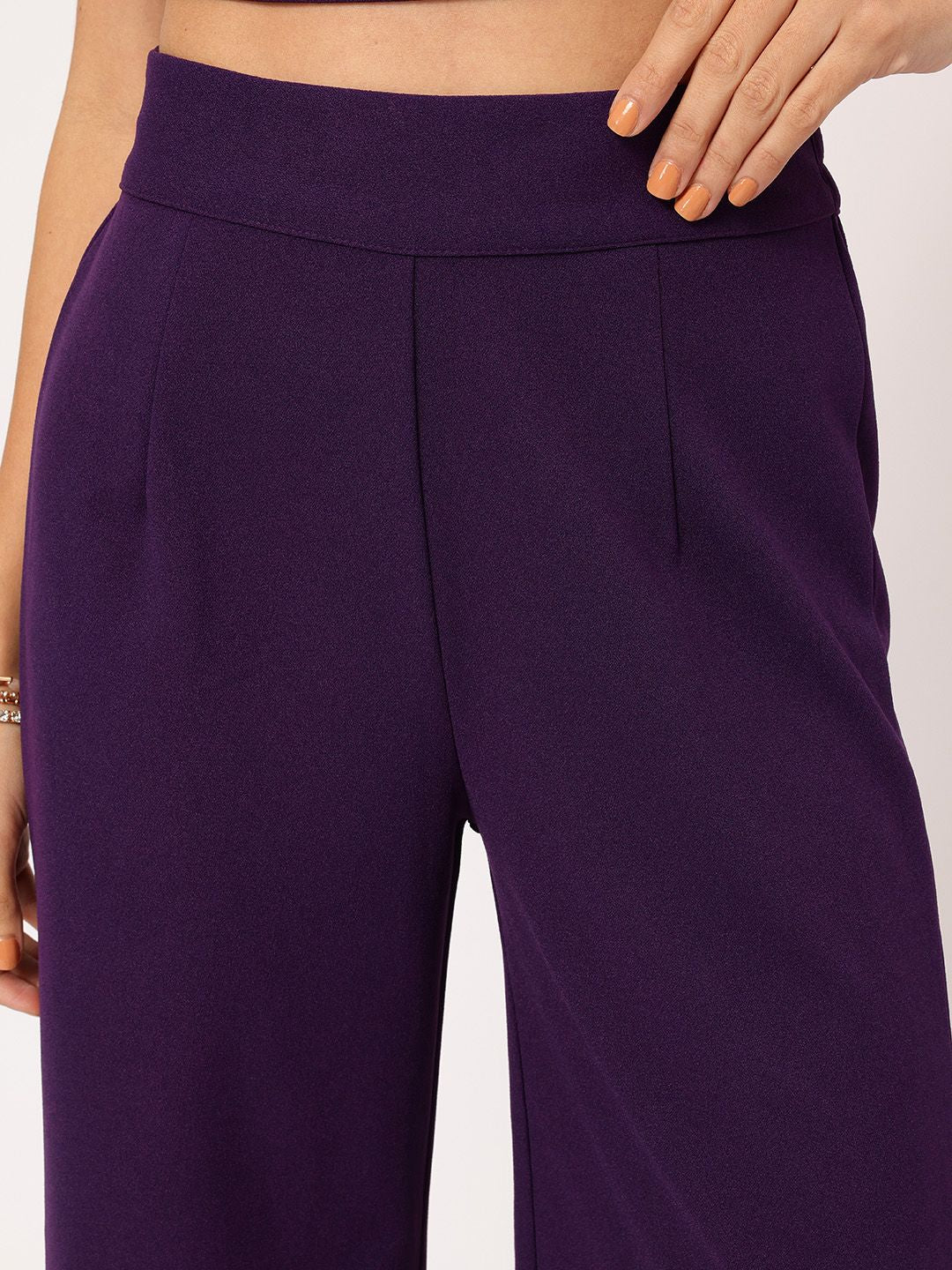 DressBerry Amethyst Charm Ruched Crop Flair Co-Ords