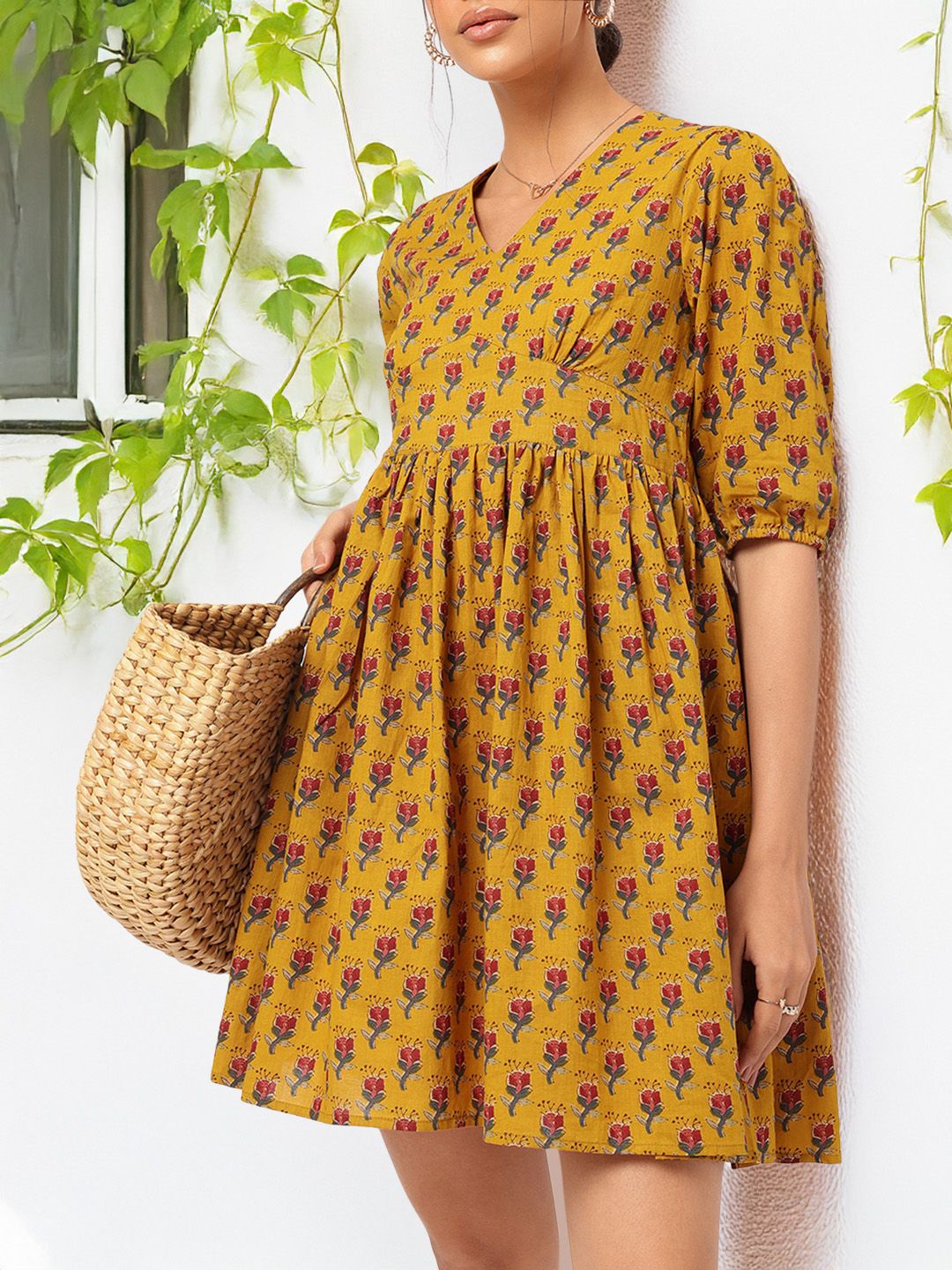 DressBerry Sunkissed Styles Floral Print A-Line Mini Dress