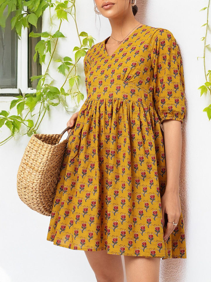 DressBerry Sunkissed Styles Floral Print A-Line Mini Dress