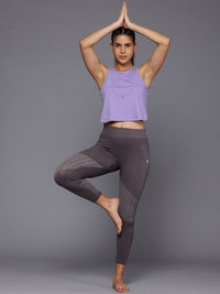 HRX by Hrithik Roshan Typography Print Cut-out Detail Crop Yoga T-shirt with Tie-ups