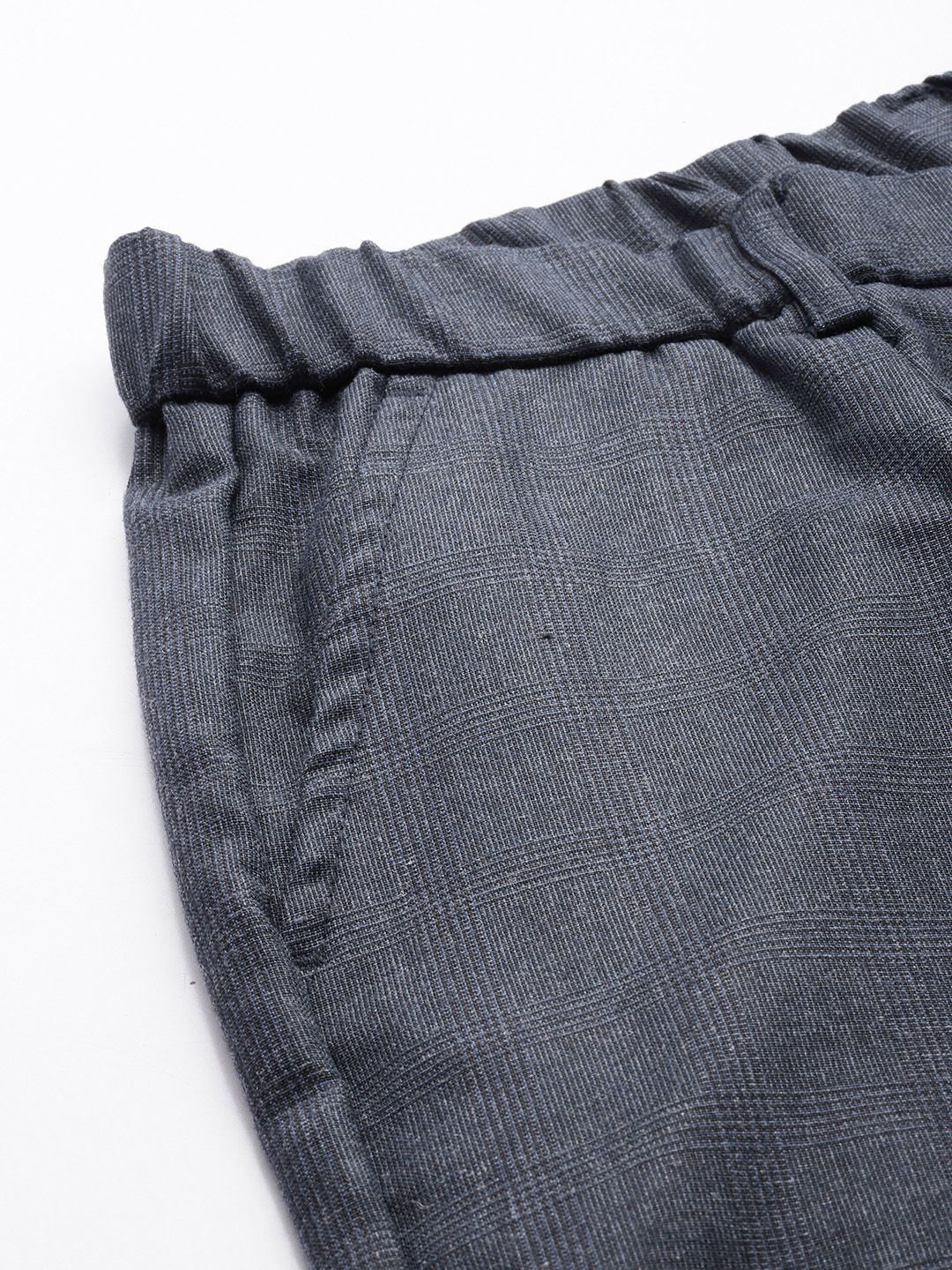 The Indian Garage Co. X Men Relaxed Straight Fit Textured Pleated Formal Trousers