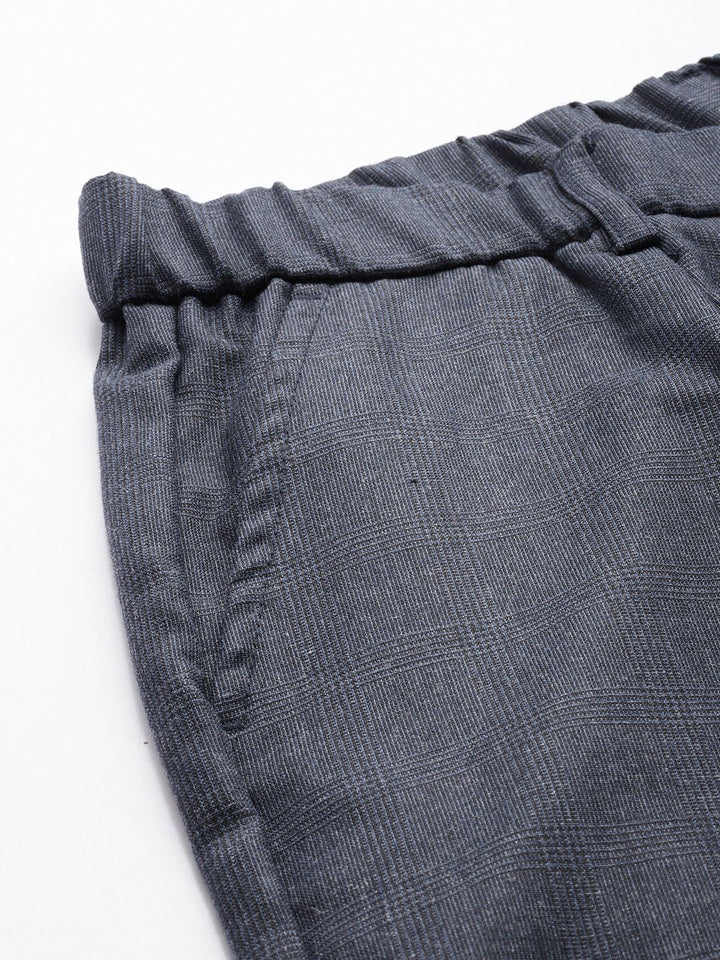 The Indian Garage Co. X Men Relaxed Straight Fit Textured Pleated Formal Trousers