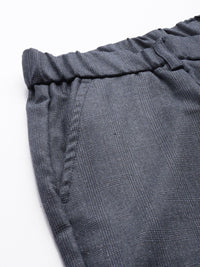 The Indian Garage Co. X Men Relaxed Straight Fit Textured Pleated Formal Trousers