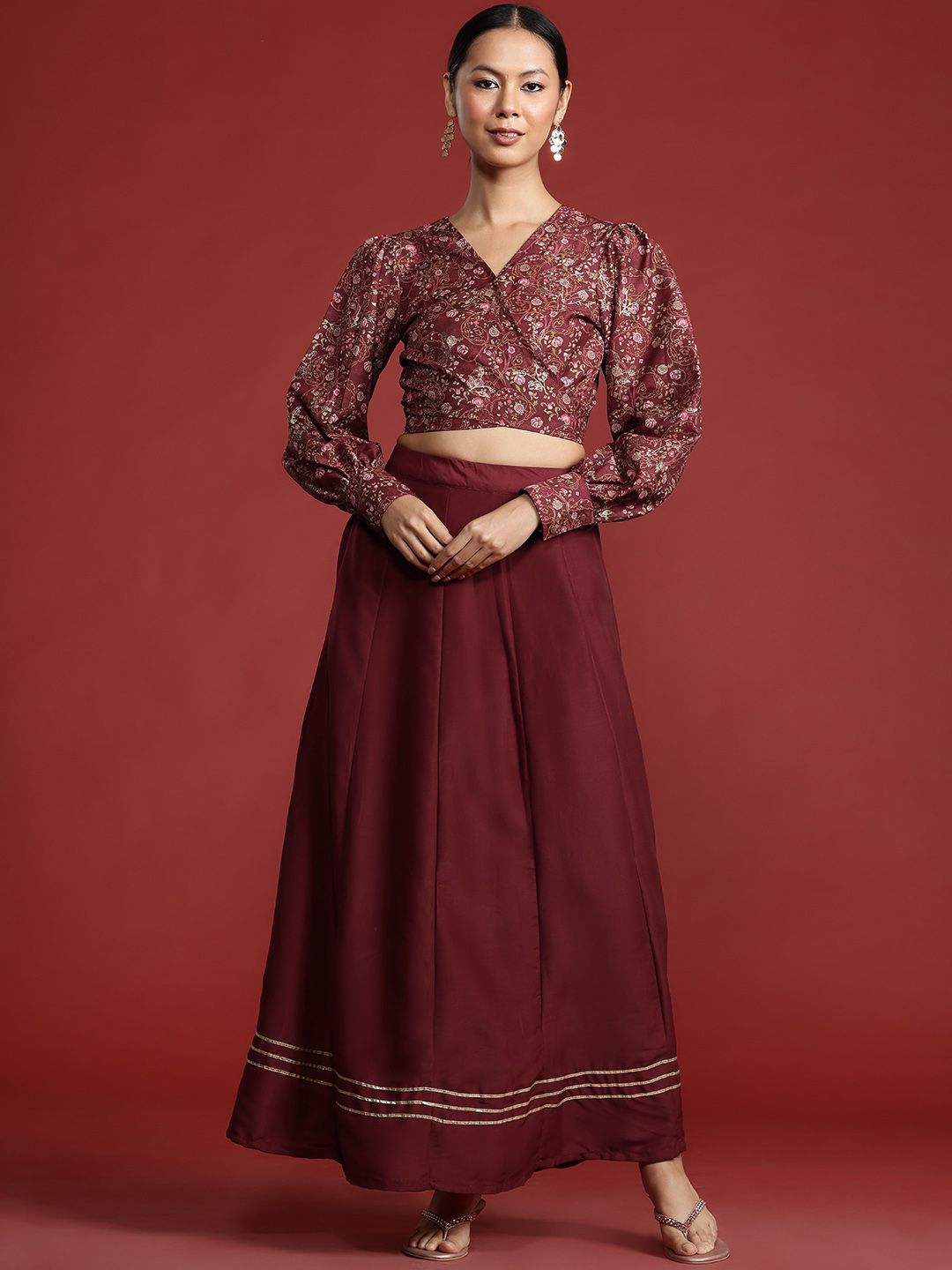 all about you Floral Printed Ready to Wear Lehenga Choli