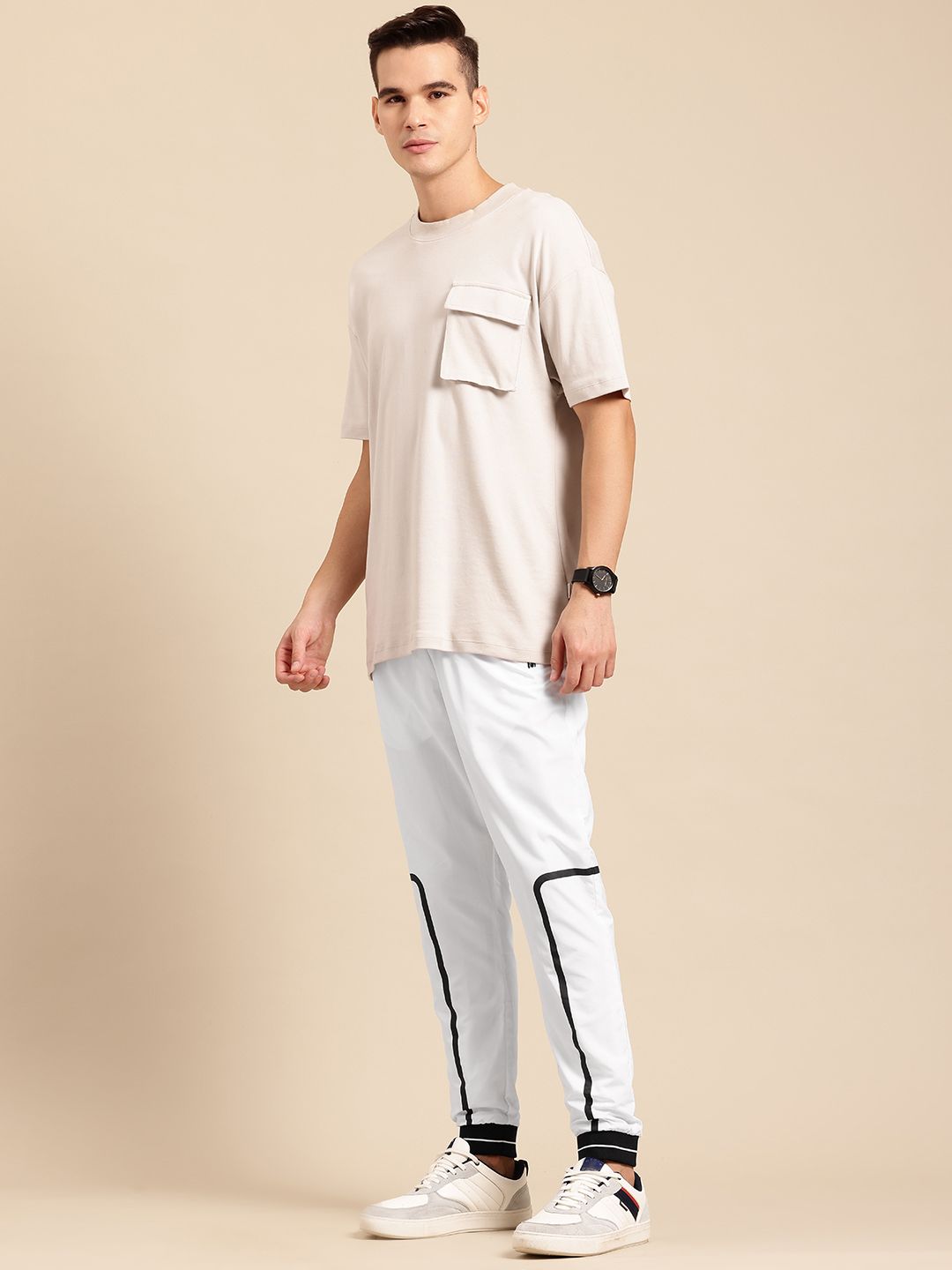 Being Human Men Printed-Detail Joggers