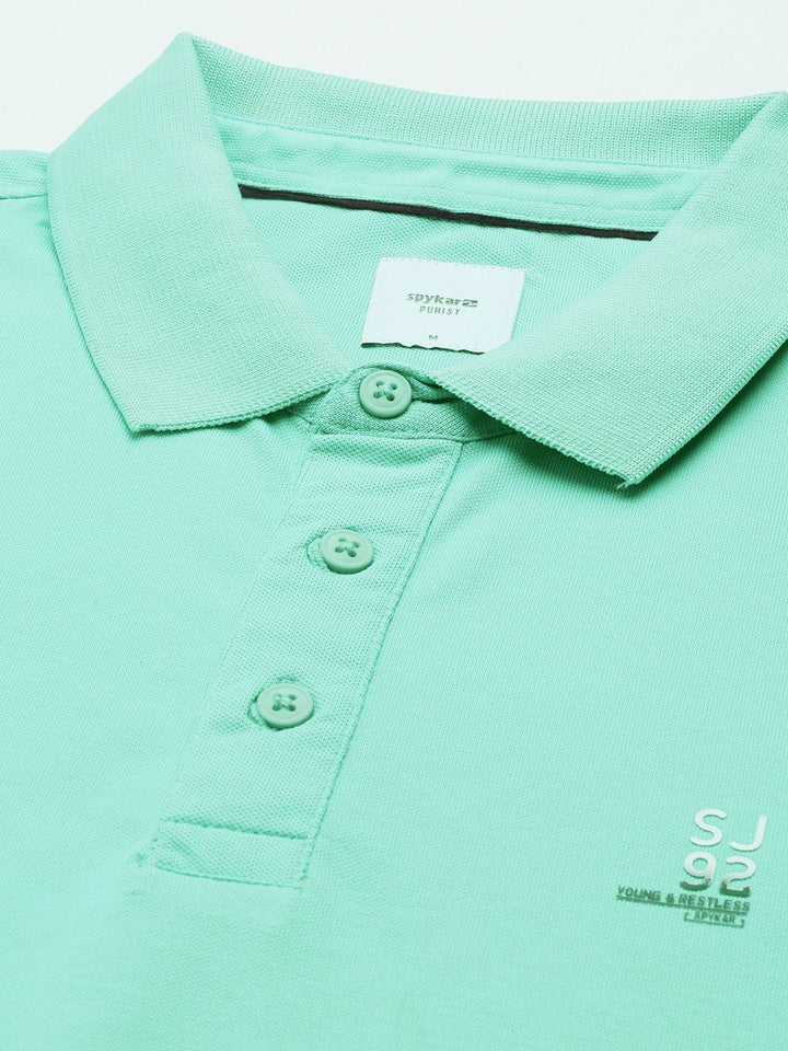 SPYKAR Solid Polo Collar Applique Slim Fit T-shirt
