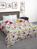 Story@home Pink & White Floral 180 GSM AC Room Reversible Double Bed Comforter